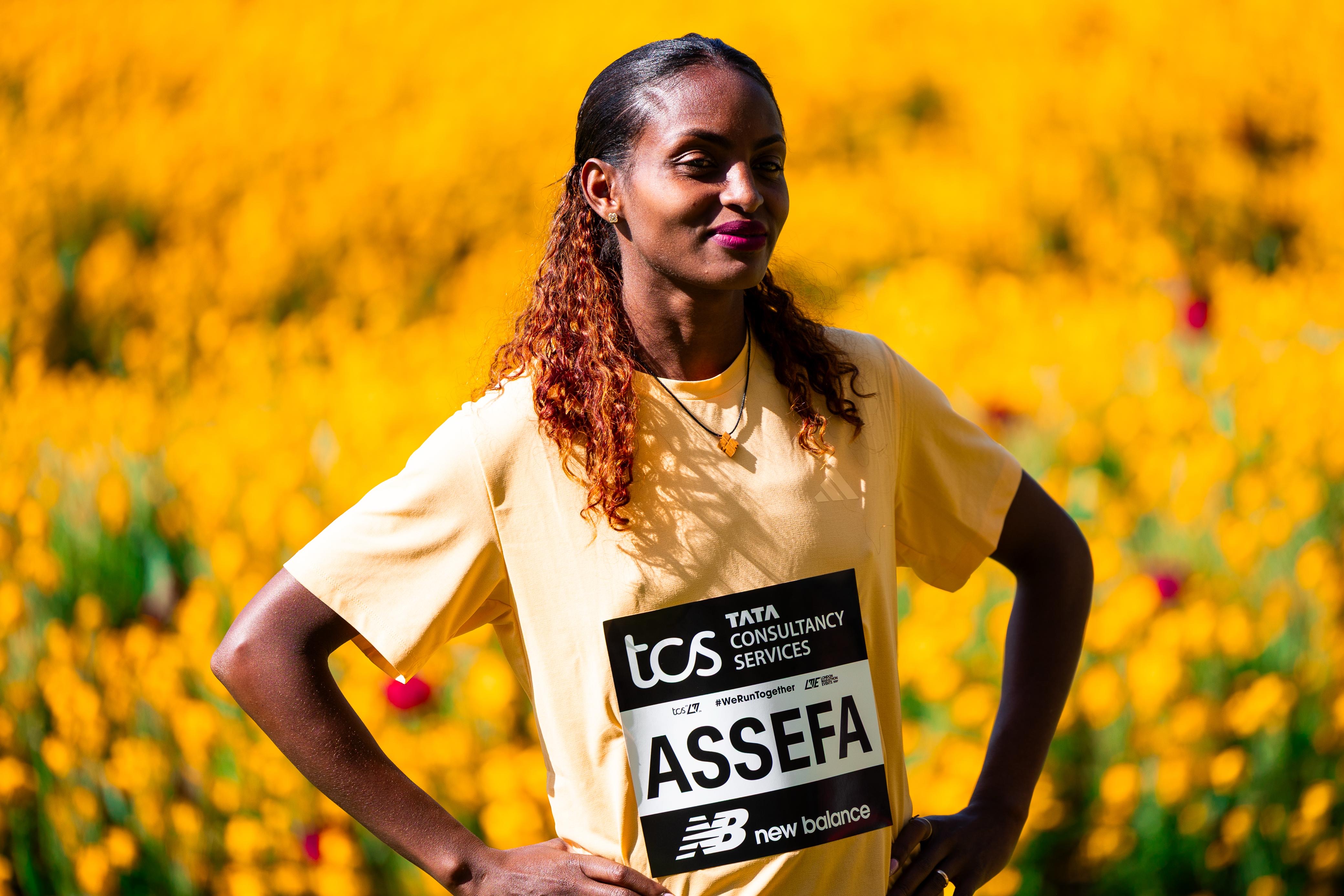 Tigst Assefa at TCS London Marathon 2026